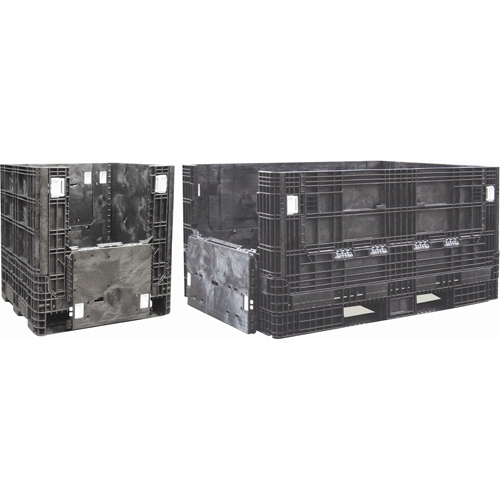 Collapsible Structural Polyethylene Containers, 30" L x 32" W x 34" H, Black Kelford