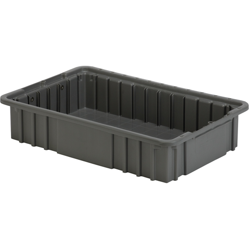 Contenant Divider Box, Poly&eacute;thyl&egrave;ne, 15,5" la x 9,9" p x 3,5" h, Gris Kelford