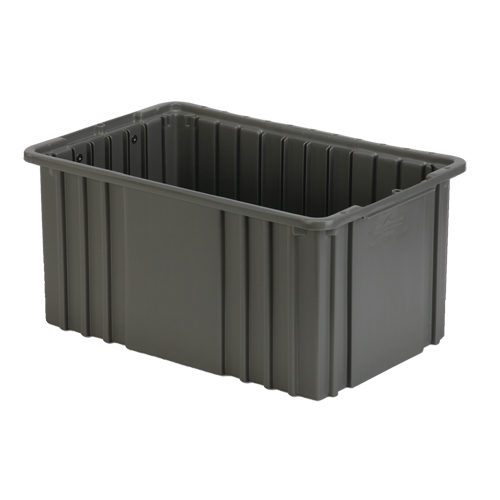 Contenant Divider Box, Poly&eacute;thyl&egrave;ne, 15,5" la x 9,9" p x 8" h, Gris Kelford