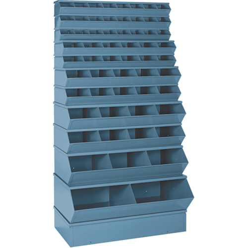 Sectional Bin Units, 100 lbs. Cap., 37" W x 8" D x 4-1/2" H, Blue Kelford