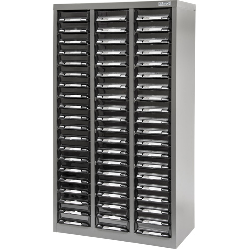 KPC-300 Parts Cabinet, Galvanized Steel, 60 Drawers, 21-3/10" x 10-2/5" x 36-9/10", Grey Kelford