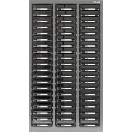KPC-300 Parts Cabinet, Galvanized Steel, 60 Drawers, 21-3/10" x 10-2/5" x 36-9/10", Grey Kelford