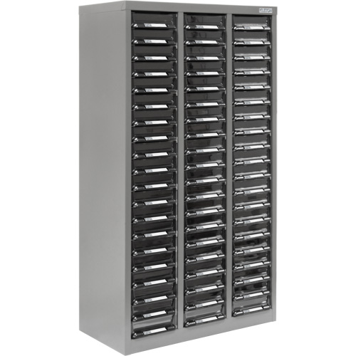 KPC-300 Parts Cabinet, Galvanized Steel, 60 Drawers, 21-3/10" x 10-2/5" x 36-9/10", Grey Kelford