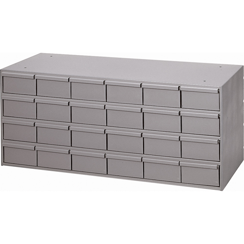 Industrial Drawer Cabinets, 24 Drawers, 33-3/4" W x 11-5/8" D x 14-3/8" H, Grey Kelford