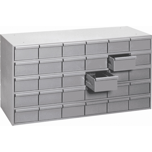 Casiers &agrave; tiroirs industriels, 30 tiroirs, 33-3/4" la x 17-1/4" p x 21-1/8" h, Gris Kelford