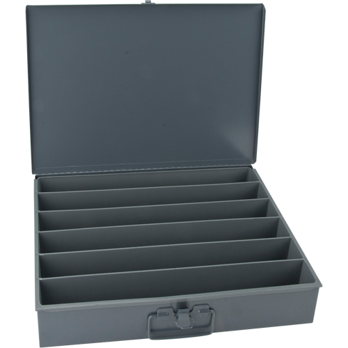 Compartment Steel Scoop Boxes , 18.34" W x 12.16" D x 3.16" H, 6 Horizontal Compartments Kelford