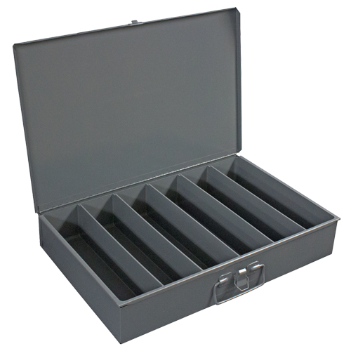 Compartment Steel Scoop Boxes , 18.34" W x 12.16" D x 3.16" H, 6 Vertical Compartments Kelford