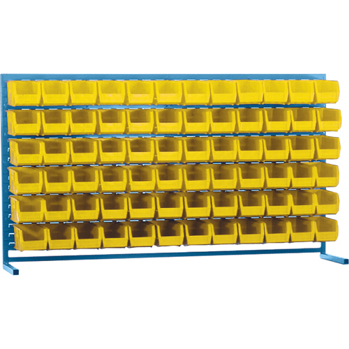 Rayonnage &agrave; persienne avec bacs, 72 bacs, 72" la x 15" p x 40" h Kelford