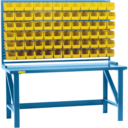 Louvered Rack with Bins, 36 Bins, 72" W x 15" D x 40" H Kelford