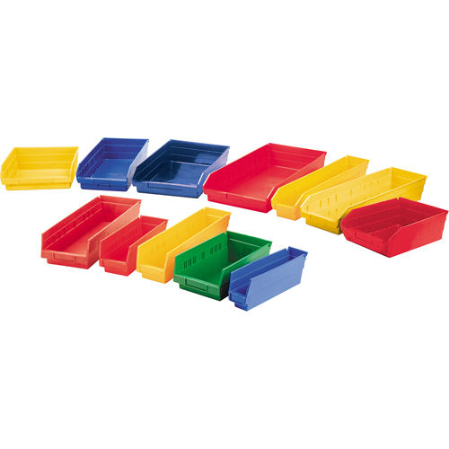 Shelf Bins, 11-1/8" W x 4" H x 11-5/8" D, Yellow, 30 lbs. Capacity Kelford