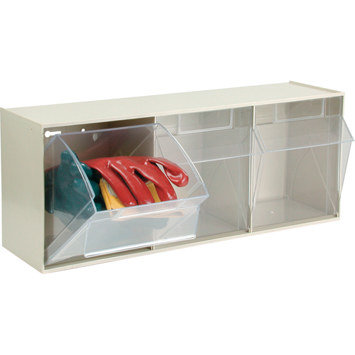 Tip-Out Bins Modular Storage System, 23-5/8" W x 7-3/4" D x 9 1/2" H, 3 Drawers Kelford