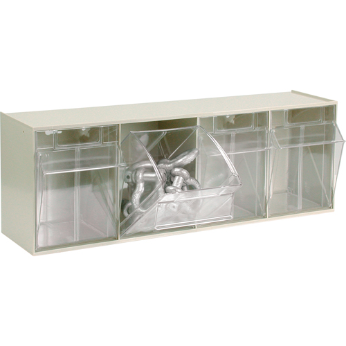 Tip-Out Bins Modular Storage System, 23-5/8" W x 6-5/8" D x 8-1/8" H, 4 Drawers Kelford