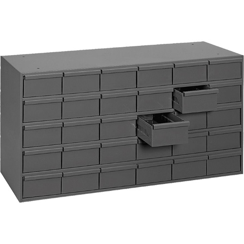 Casiers &agrave; tiroirs industriels, 30 tiroirs, 33-3/4" la x 11-5/8" p x 17-3/4" h, Gris Kelford