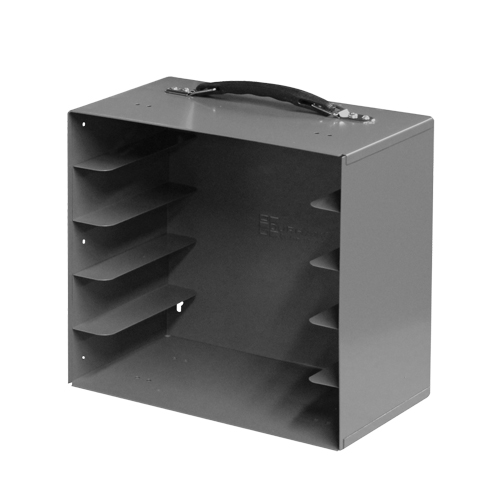 Casiers pour boîtes &agrave; compartiments, Acier, 5 compartiments, 13-1/2" la x 9-1/8" p, 13-1/4" h, Gris Kelford