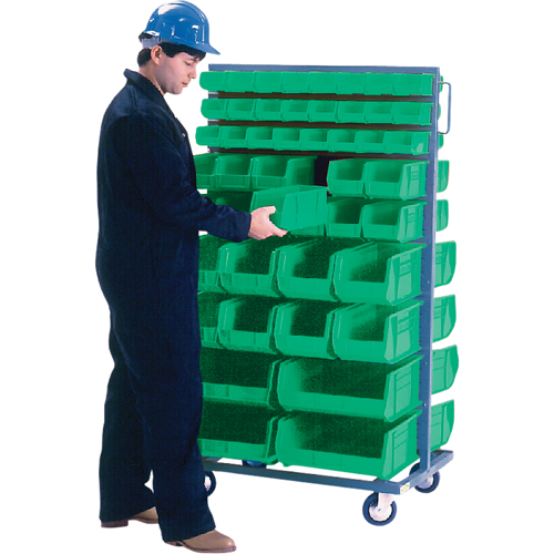 Double-Sided Mobile Bin Rack, Double-sided, 96 bins, 36" W x 24" D x 63" H Kelford