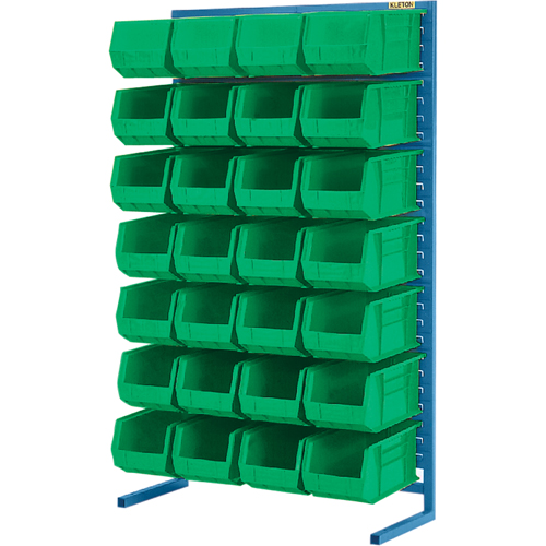 Support stationnaire pour bacs &agrave; un c&ocirc;t&eacute;, 36" la x 12" p x 61" h, 28 bacs Kelford