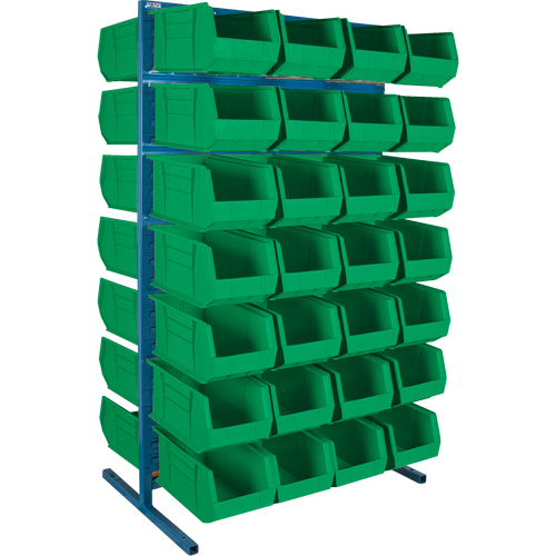 Double-Sided Stationary Bin Rack, 61" W x 56" D x 24" H, 56 Bins Kelford