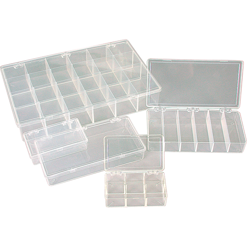 Boîte &agrave; compartiments K-Resin, Plastique, 36 compartiments, 6-9/16" la x 9-5/8" p, 1-1/2" h, Transparent Kelford