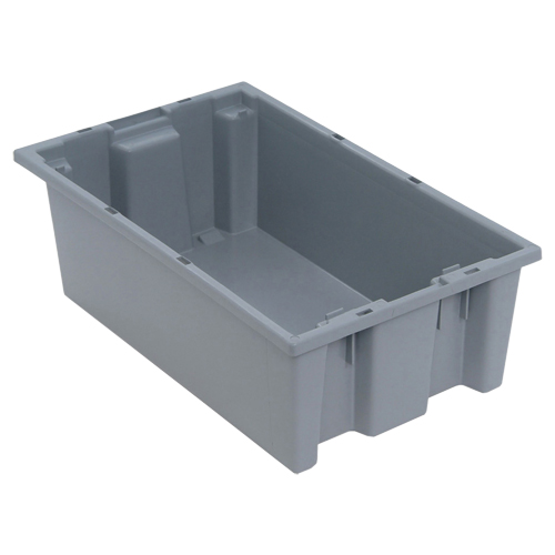 Stack & Nest Totes, 6" x 18" x 11", Grey Kelford