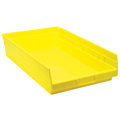 Shelf Bins, 11-1/8" W x 4" H x 17-7/8" D, Yellow, 40 lbs. Capacity Kelford
