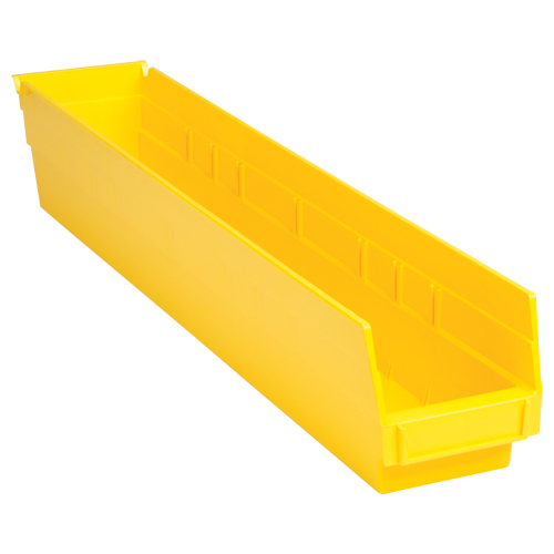 Shelf Bins, 4-1/8" W x 4" H x 23-5/8" D, Yellow, 50 lbs. Capacity Kelford
