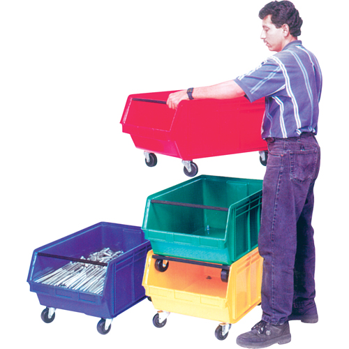Bac g&eacute;ant empilable et mobile, 11-7/8" ha x 18-3/8" la x 29" p, Capacit&eacute; de 150 lb, Bleu Kelford