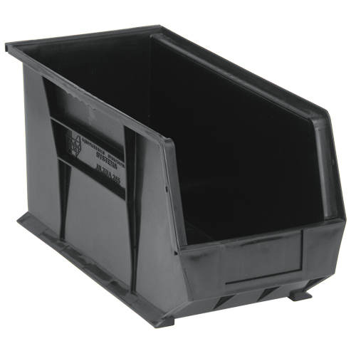 Bacs ultra empilable & suspendable, 8-1/4" la, 9" h x 18" p, Noir Kelford
