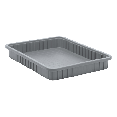 Contenants Divider Box, Plastique, 22,5" la x 17,5" p x 3" h, Gris Kelford