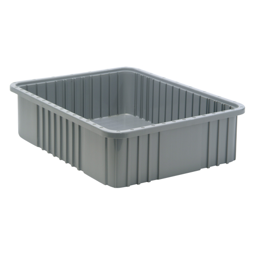Contenants Divider Box, Plastique, 22,5" la x 17,5" p x 6" h, Gris Kelford