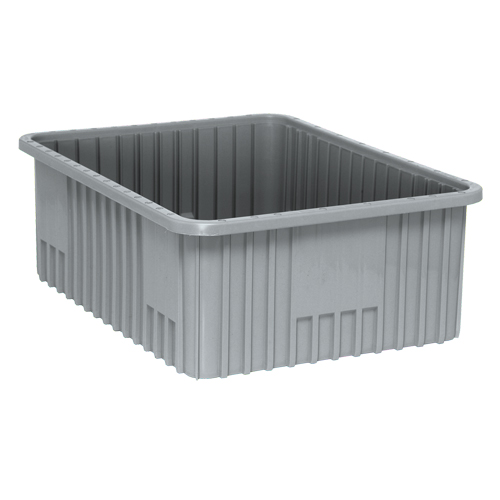 Contenants Divider Box, Plastique, 22,5" la x 17,5" p x 8" h, Gris Kelford