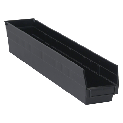 Bac pour &eacute;tag&egrave;re &eacute;conomique, 4-1/8" la, 4" h x 23-5/8" p, Noir Kelford