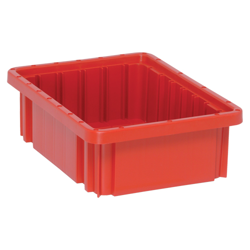 Contenants Divider Box, Plastique, 10,9" la x 8,3" p x 3,5" h, Rouge Kelford