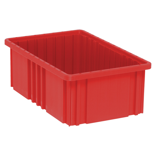 Contenants Divider Box, Plastique, 16,5" la x 10,9" p x 6" h, Rouge Kelford