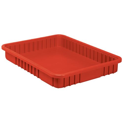 Contenants Divider Box, Plastique, 22,5" la x 17,5" p x 3" h, Rouge Kelford