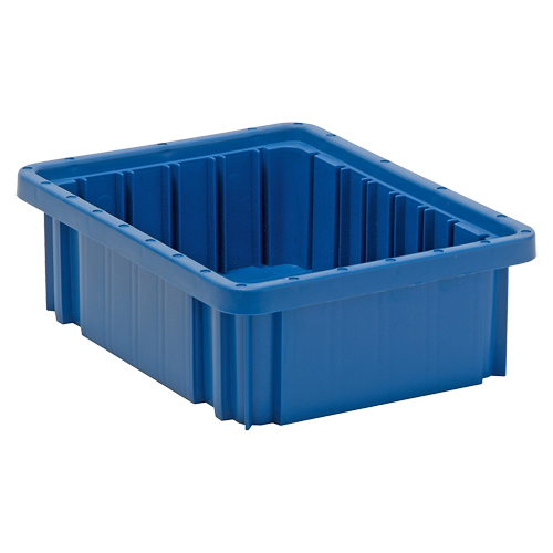Divider Box&reg; Containers, Plastic, 10.9" W x 8.3" D x 3.5" H, Blue Kelford