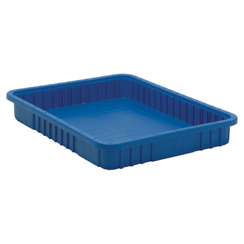 Contenants Divider Box, Plastique, 22,5" la x 17,5" p x 3" h, Bleu Kelford