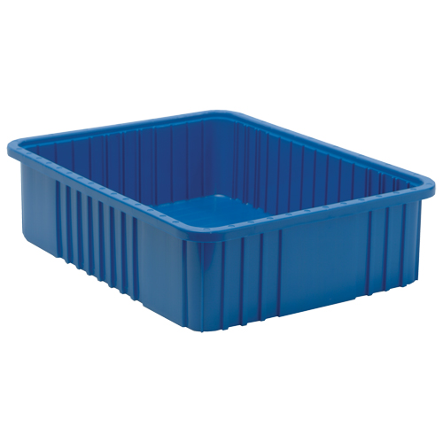 Contenants Divider Box, Plastique, 22,5" la x 17,5" p x 6" h, Bleu Kelford
