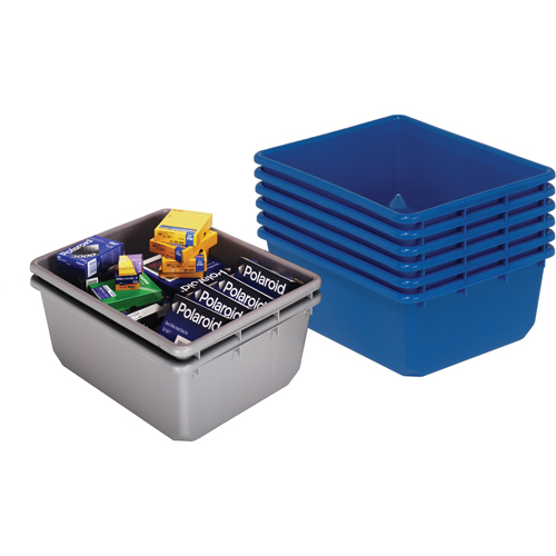 Bacs empilables en crois&eacute;, 11" la x 17,25" p x 12" h, Bleu Kelford