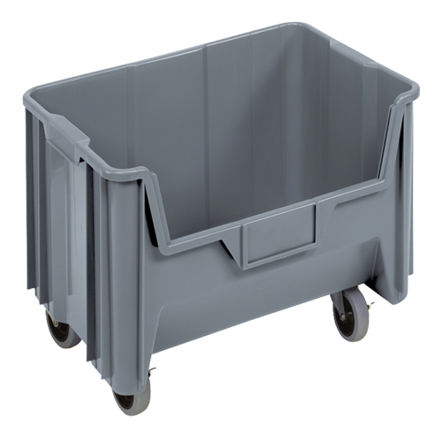 Bac g&eacute;ant mobile empilable, 12-7/16" ha x 19-7/8" la x 15-1/4" p, Capacit&eacute; de 250 lb, Gris Kelford
