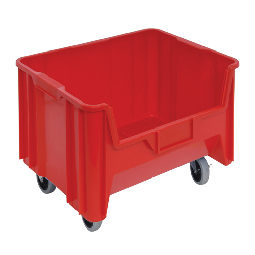 Bac g&eacute;ant mobile empilable, 12-7/16" ha x 19-7/8" la x 15-1/4" p, Capacit&eacute; de 250 lb, Rouge Kelford