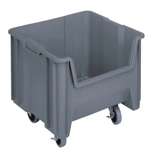 Mobile Giant Stack Container, 12-1/2" H x 16-1/2" W x 17-1/2" D, 250 lbs. Capacity, Grey Kelford