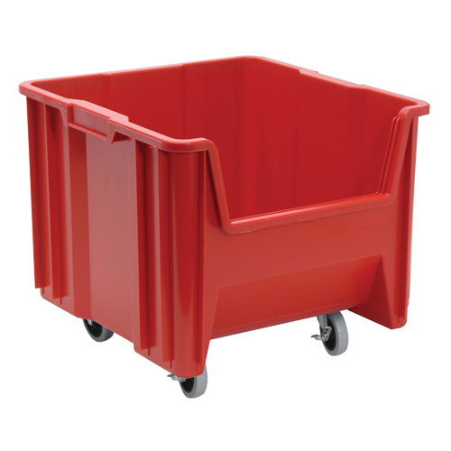 Mobile Giant Stack Container, 12-1/2" H x 16-1/2" W x 17-1/2" D, 250 lbs. Capacity, Red Kelford