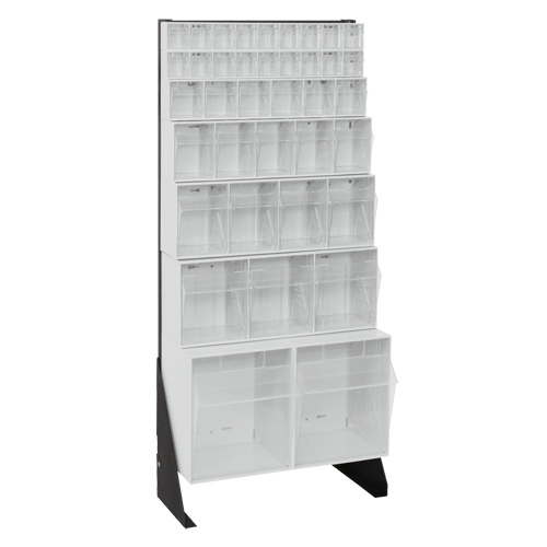 Tip-Out Bins Stand, 23-5/8" W x 8" D x 52" H, 38 Drawers Kelford