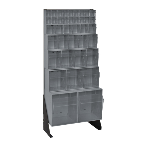 Tip-Out Bins Stand, 23-5/8" W x 8" D x 52" H, 38 Drawers Kelford