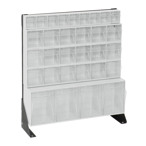 Tip-Out Bins Stand, 23-5/8" W x 8" D x 28" H, 31 Drawers Kelford