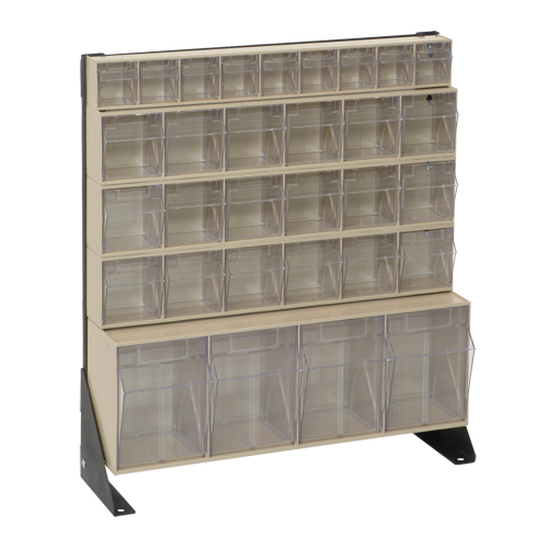 Tip-Out Bins Stand, 23-5/8" W x 8" D x 28" H, 31 Drawers Kelford