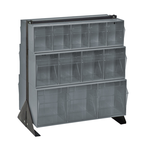 Tip-Out Bins Stand, 23-5/8" W x 16" D x 28" H, 24 Drawers Kelford