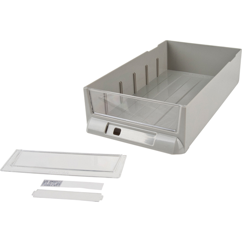 Tiroir de rechange pour armoires de pi&egrave;ces KPC-100, Plastique, 6-3/8" la x 11-3/10" p, 2-11/16" h, Gris Kelford