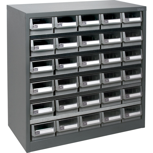 KPC-HD Heavy-Duty Parts Cabinet, Galvanized Steel, 30 Drawers, 34-3/5" x 15-7/10" x 34-3/5", Grey Kelford