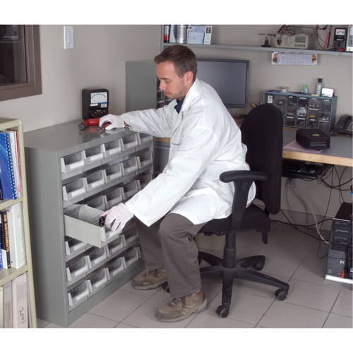 KPC-HD Heavy-Duty Parts Cabinet, Galvanized Steel, 30 Drawers, 34-3/5" x 15-7/10" x 34-3/5", Grey Kelford